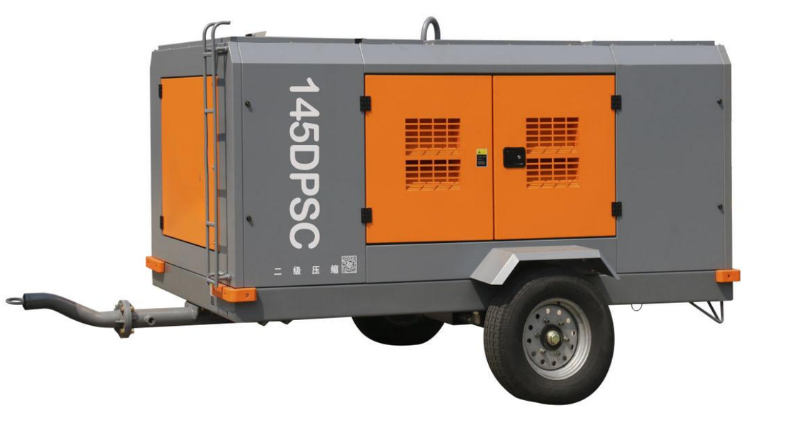 GENWELD 188HP Diesel Portable Screw Compressor with Yuchai 140KW Engine 2 Wheel Two-stage Compression 17/15 m3/min FAD